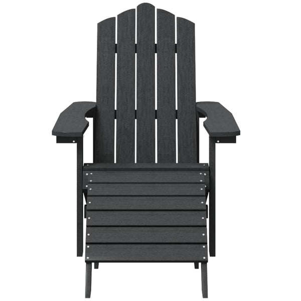 Adirondack puutarhatuolit jalkatuilla/pöydällä HDPE antrasiitti