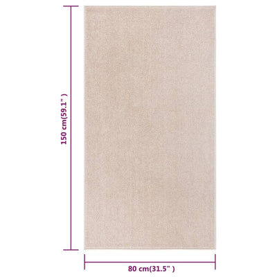 Lyhytnukkainen matto 80x150 cm tumma beige