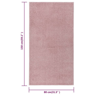 Lyhytnukkainen matto 80x150 cm pinkki