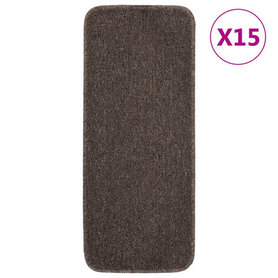 Liukumattomat porrasmatot 15 kpl 60x25 cm ruskea suorakaide
