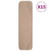 Liukumattomat porrasmatot 15 kpl 75x20 cm beige suorakaide