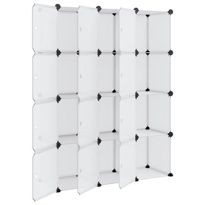 Läpinäkyvä säilytyslokero Aria 12 kuutiolla ja ovilla (pp)