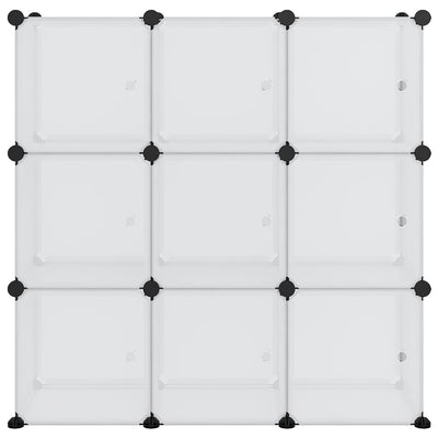 Läpinäkyvä säilytyslokero Aria 9 kuutiolla ja ovilla (pp)