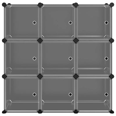 Musta säilytyslokero Aria 9 kuutiolla ja ovilla (pp)