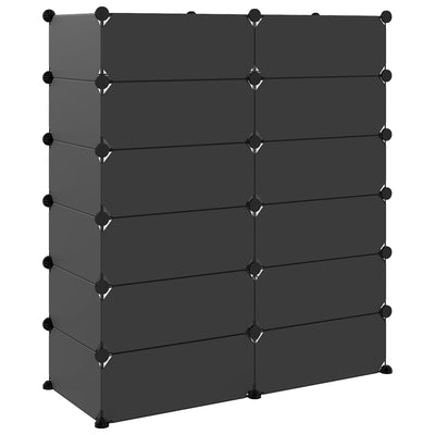 Kenkäteline musta 94,5x36,5x106 cm PP