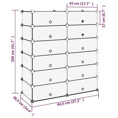 Kenkäteline musta 94,5x36,5x106 cm PP