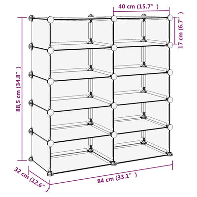 Kenkäteline läpinäkyvä 84x32x88,5 cm PP
