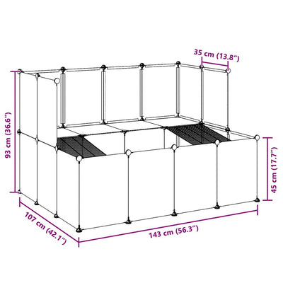 Musta pieneläinhäkki Gebrie 143x107x93cm (pp ja teräs)