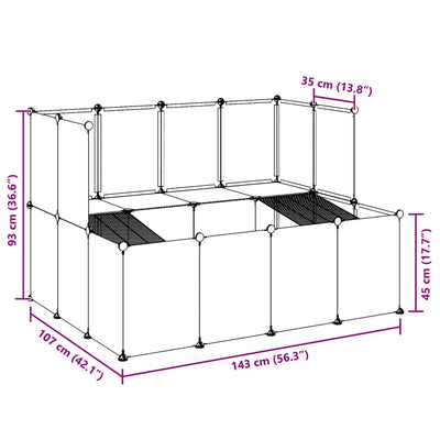 Läpinäkyvä pieneläinhäkki Gebrie 143x107x93cm (pp ja teräs)