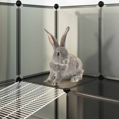 Musta pieneläinhäkki Mictat 142x74x93cm (pp ja teräs)