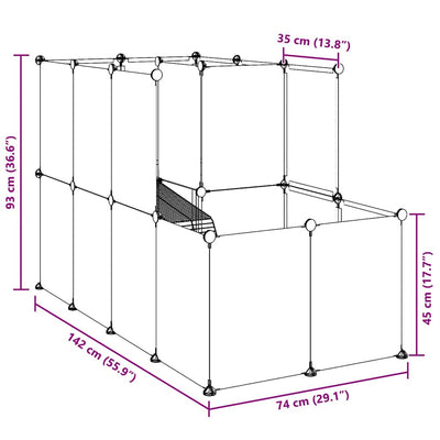 Läpinäkyvä pieneläinhäkki Mictat 142x74x93cm (pp ja teräs)