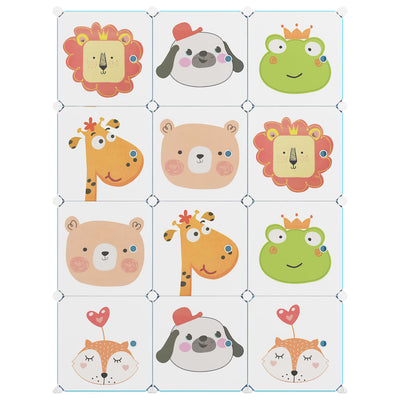 Vihreä säilytyskaappi lapsille Coneliu 12 kuutiolla (pp)