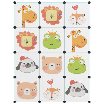 Sininen säilytyskaappi lapsille Coneliu 12 kuutiolla (pp)