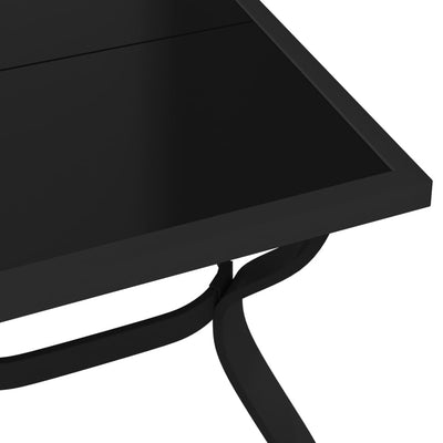 Puutarhapöytä musta 180x80x70 cm teräs ja lasi