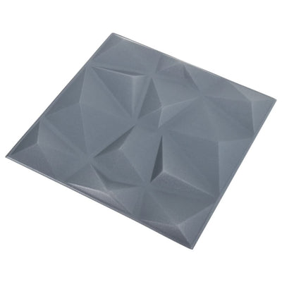 3D-seinäpaneelit 24 kpl 50x50 cm timantinharmaa 6 m²