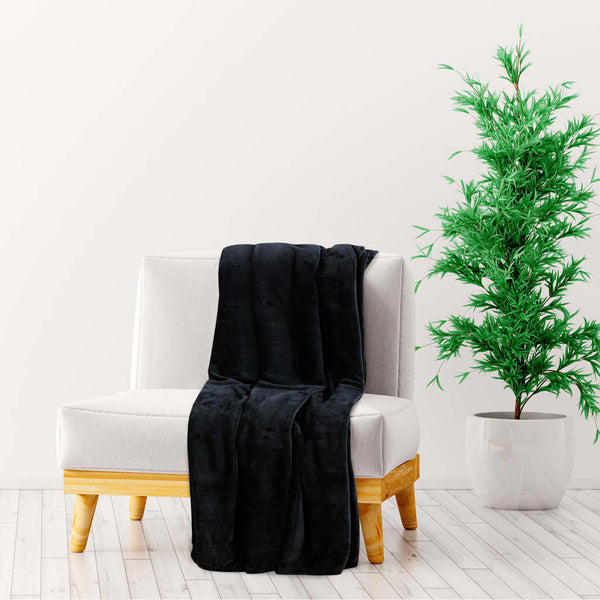 Huopa musta 200x240 cm polyesteri