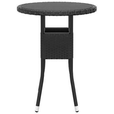 3-osainen Bistrosarja polyrottinki ja karkaistu lasi musta
