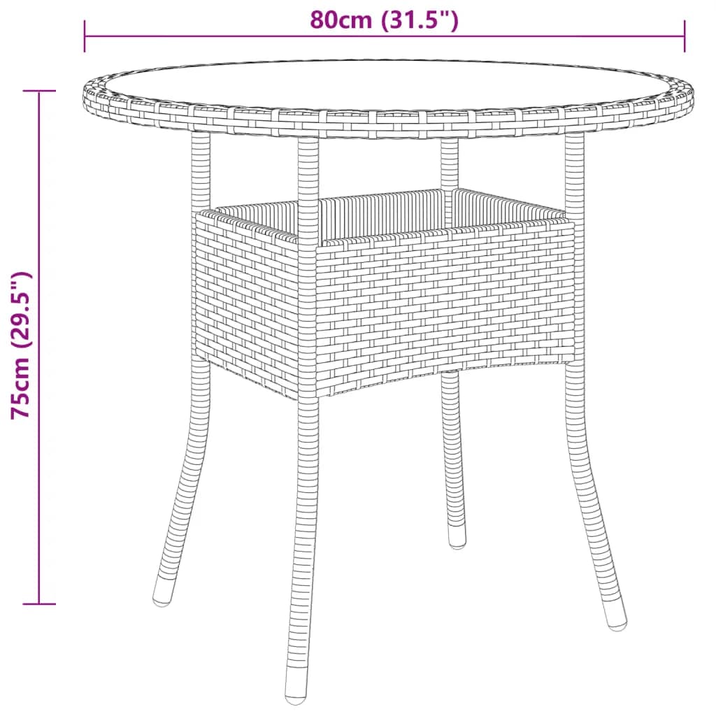 3-osainen bistrosarja Gentilia ruskeana (polyrottinki ja karkaistu lasi)