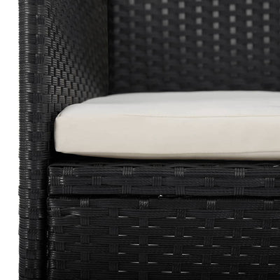 Musta 3-osainen ulkoruokailuryhmä Pyerina (polyrottinki / karkaistu lasi)