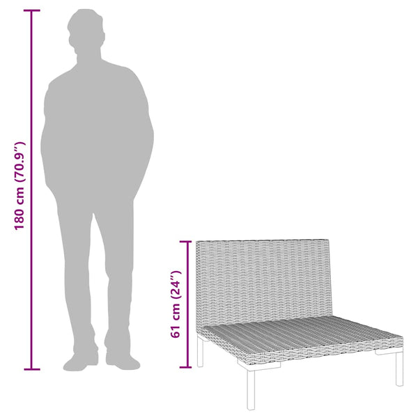 Puutarhasohvat Gioconda (3 kpl tyynyillä puolipyöreä polyrottinki)