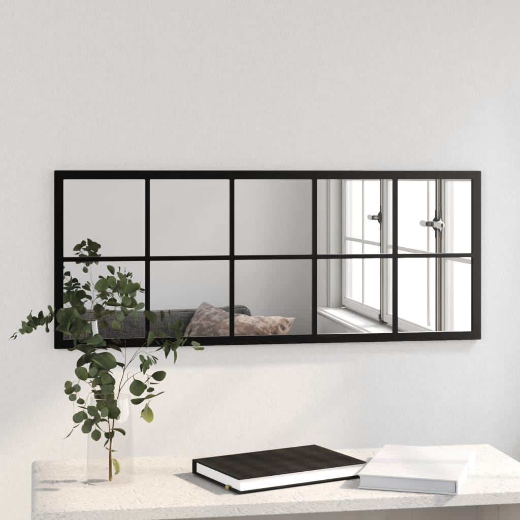 Puggioli mustat seinäpeilit 100x40cm (2 kpl metalli)
