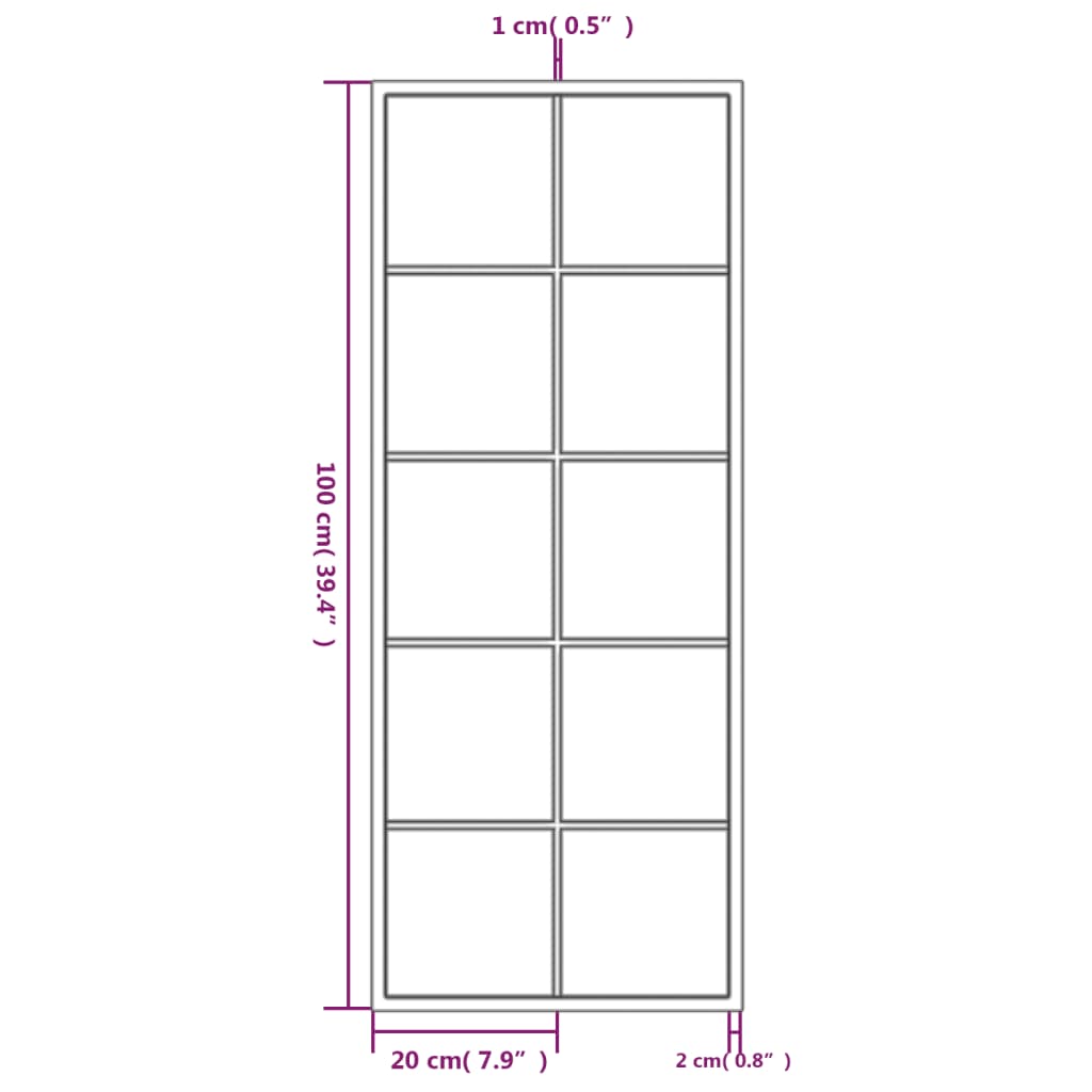 Puggioli mustat seinäpeilit 100x40cm (2 kpl metalli)