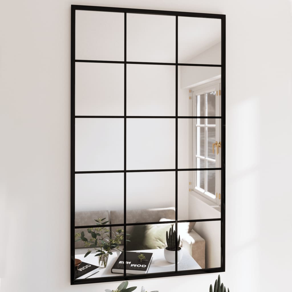 Puggioli mustat seinäpeilit 100x60cm (3 kpl metalli)