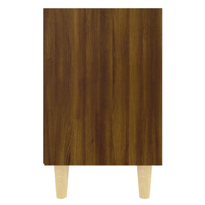 Yöpöydät täyspuujaloilla 2 kpl ruskea tammi 40x30x50 cm
