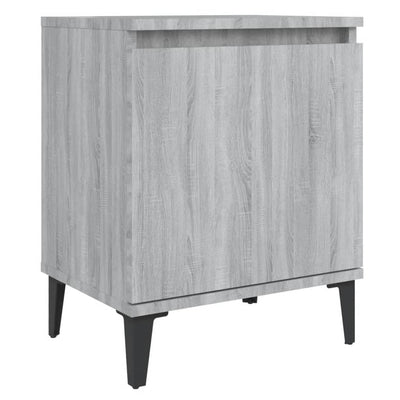 Yöpöytä metallijaloilla harmaa Sonoma 40x30x50 cm