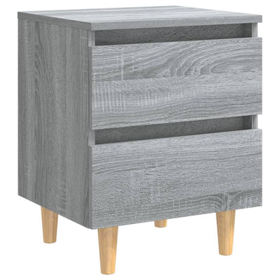Yöpöytä täyspuiset jalat harmaa Sonoma 40x35x50 cm