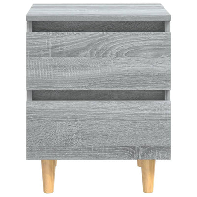 Yöpöytä täyspuiset jalat harmaa Sonoma 40x35x50 cm
