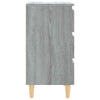 Yöpöydät täyspuiset jalat 2 kpl harmaa Sonoma 40x35x69 cm