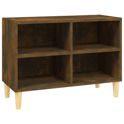 TV-taso täyspuiset jalat savutammi 69,5x30x50 cm