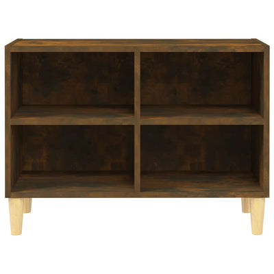 TV-taso täyspuiset jalat savutammi 69,5x30x50 cm