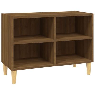 TV-taso täyspuiset jalat ruskea tammi 69,5x30x50 cm
