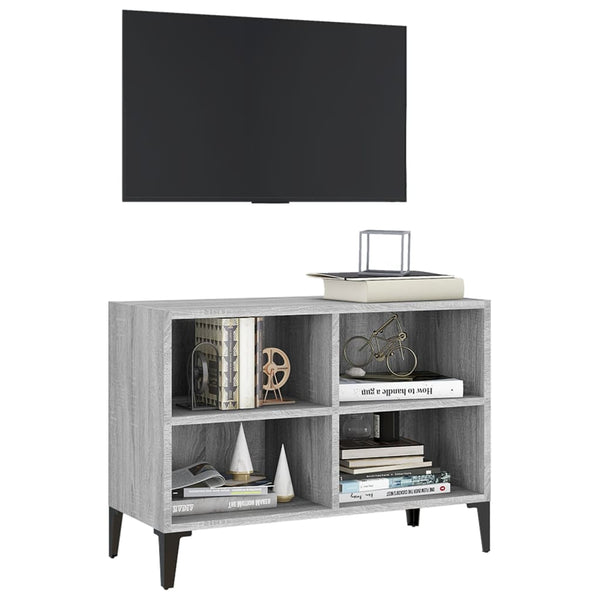 TV-taso metallijaloilla harmaa Sonoma 69,5x30x50 cm
