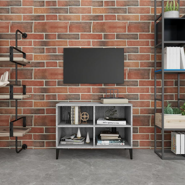 TV-taso metallijaloilla harmaa Sonoma 69,5x30x50 cm