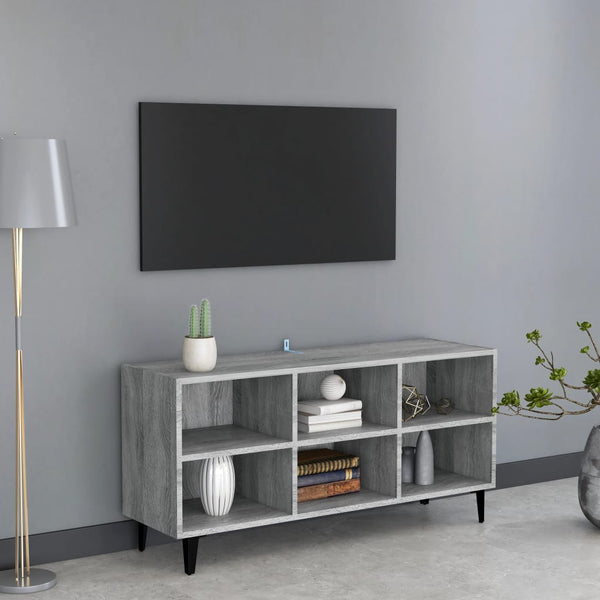 TV-taso metallijaloilla harmaa Sonoma 103,5x30x50 cm