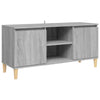 TV-taso täyspuiset jalat harmaa Sonoma 103,5x35x50 cm