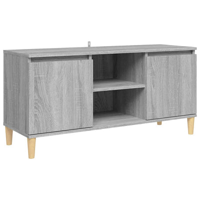 TV-taso täyspuiset jalat harmaa Sonoma 103,5x35x50 cm