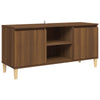 TV-taso täyspuiset jalat ruskea tammi 103,5x35x50 cm