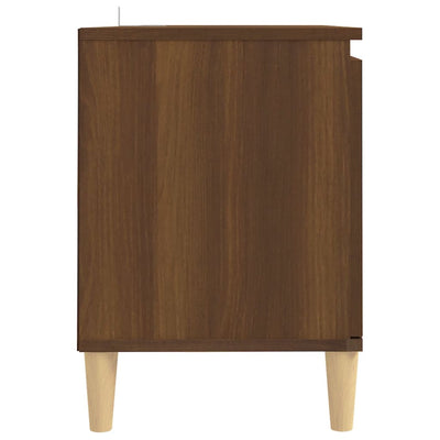TV-taso täyspuiset jalat ruskea tammi 103,5x35x50 cm