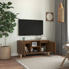 TV-taso täyspuiset jalat ruskea tammi 103,5x35x50 cm