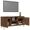 TV-taso täyspuiset jalat ruskea tammi 103,5x35x50 cm