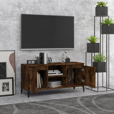 TV-taso metallijaloilla savutammi 103,5x35x50 cm