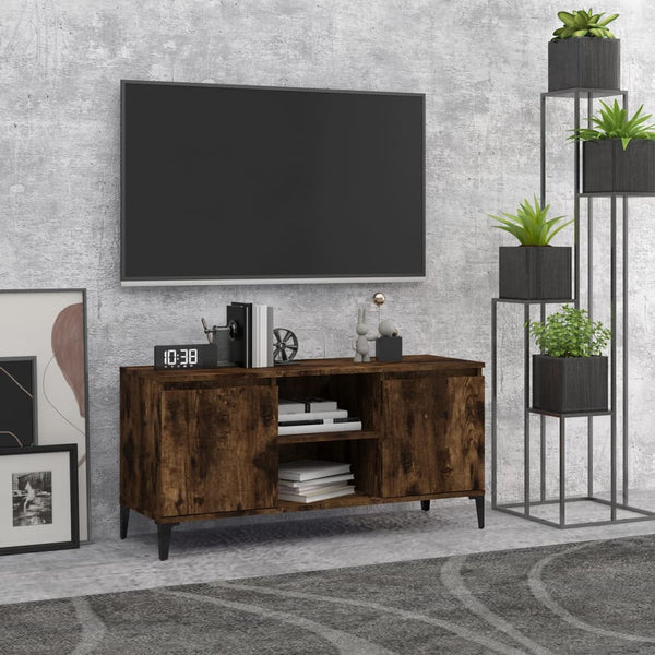 TV-taso metallijaloilla savutammi 103,5x35x50 cm