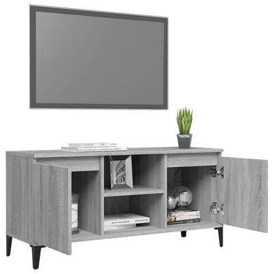 TV-taso metallijaloilla harmaa Sonoma 103,5x35x50 cm