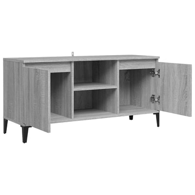 TV-taso metallijaloilla harmaa Sonoma 103,5x35x50 cm