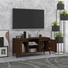 TV-taso metallijaloilla ruskea tammi 103,5x35x50 cm