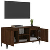 TV-taso metallijaloilla ruskea tammi 103,5x35x50 cm